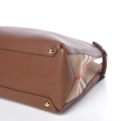 Burberry Grainy Calfskin House Check Large Banner Tote Tan 9 of 9