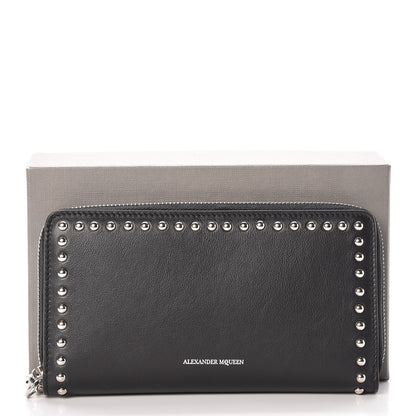 Alexander McQueen Nappa Studded Skull Continental Zip Wallet Black 8 of 8