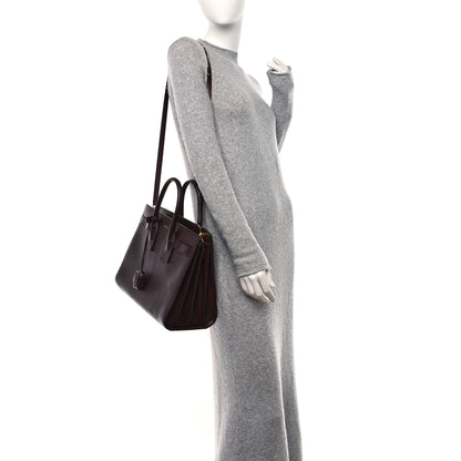 Saint Laurent Grained Calfskin Small Classic Sac De Jour Bordeaux 2 of 16