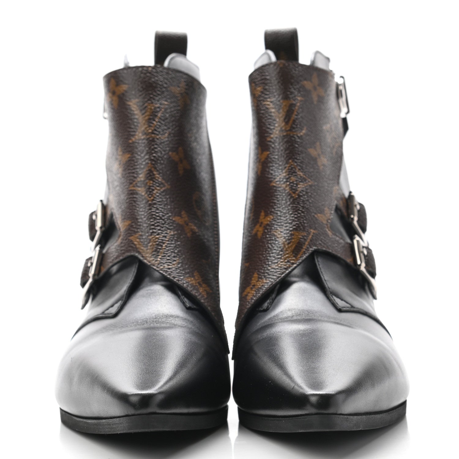 Louis Vuitton Calfskin Monogram Jumble Flat Ankle Boots 39.5 Black 2 of 12