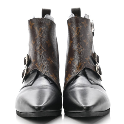 Louis Vuitton Calfskin Monogram Jumble Flat Ankle Boots 39.5 Black 2 of 12