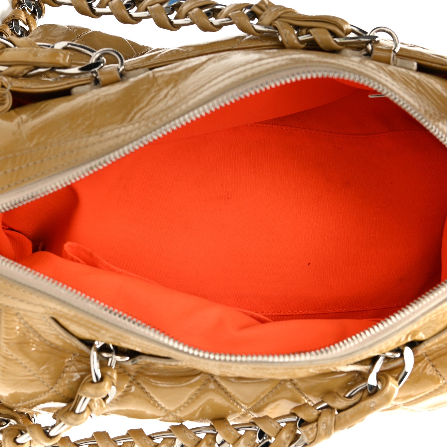 Chanel Patent Quilted Day Glo Flap Bag Beige 5 of 20