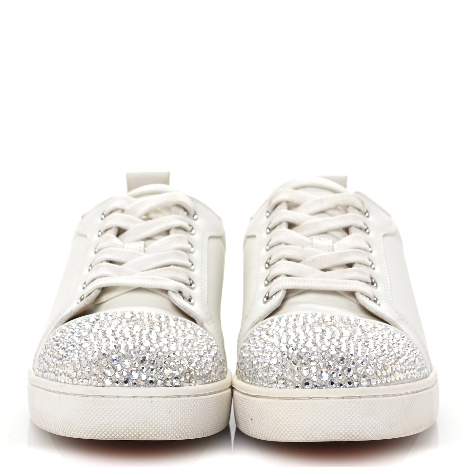 Christian Louboutin Calfskin Strass Junior Flat Sneakers 36.5 36.5 Version Latte 3 of 10