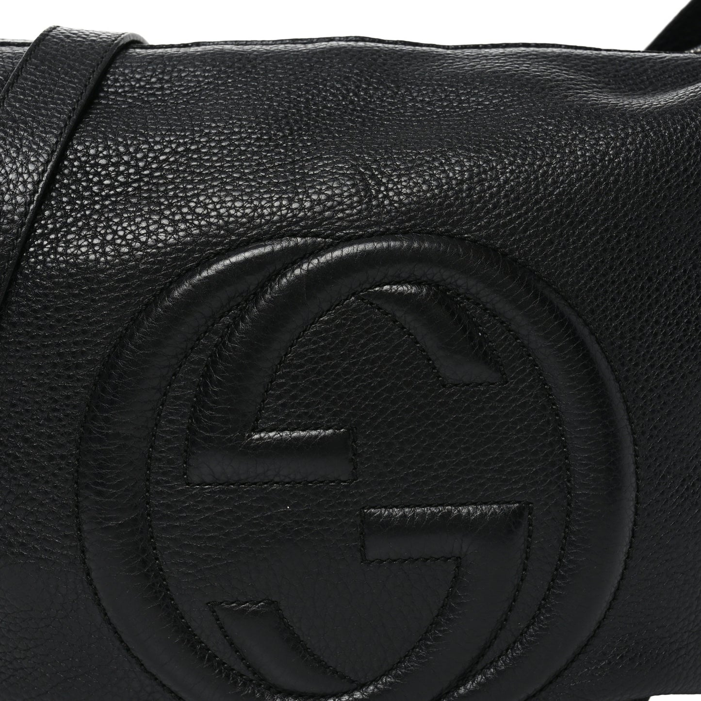 Pebbled Calfskin Medium Soho Hobo Black