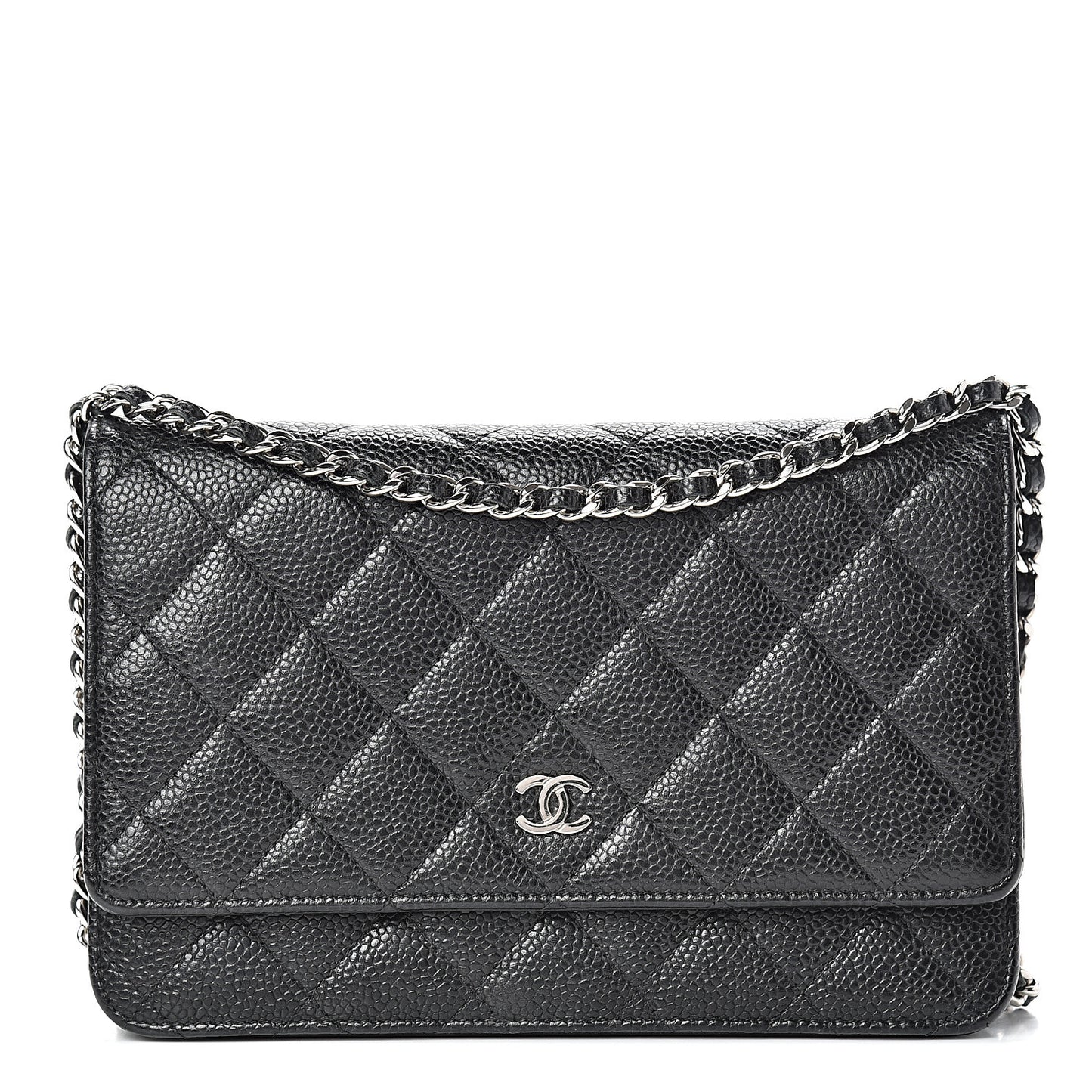 Caviar Quilted Wallet On Chain WOC Black