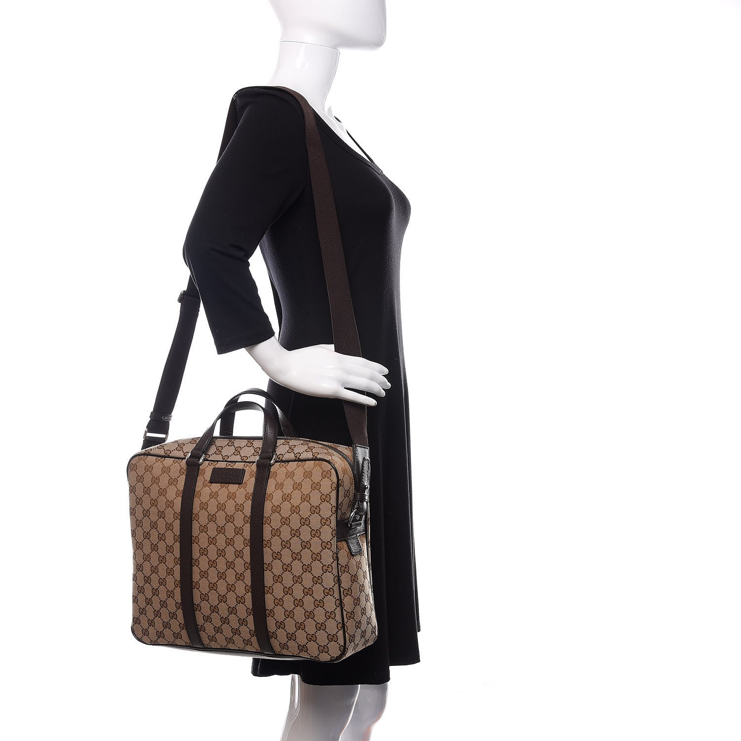 Gucci Monogram Briefcase Dark Brown 2 of 11