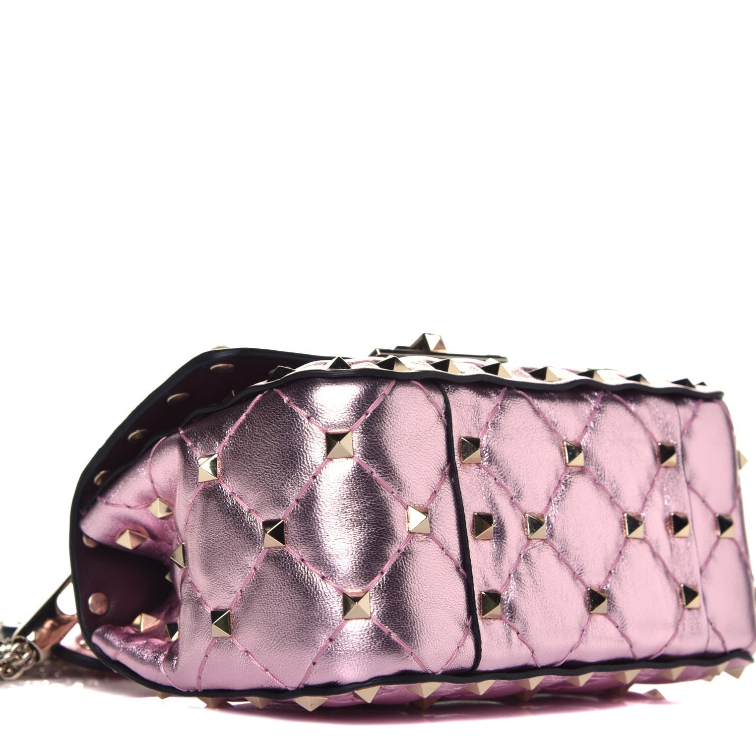 Valentino Garavani Metallic Nappa Micro Rockstud Spike Shoulder Bag Giacinto 7 of 8