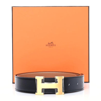 Hermes Box Togo 32mm H Belt 85 Black Gold 8 of 8
