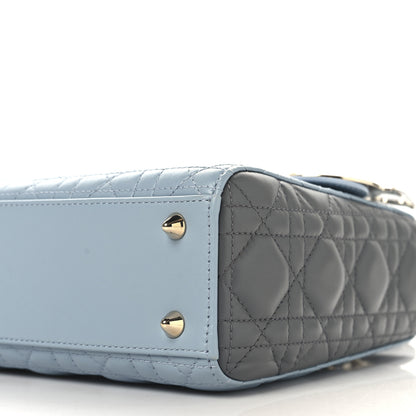 Christian Dior Lambskin Cannage Small Bi-Color Lady Dior  Blue Grey 10 of 10