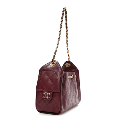 Chanel Goatskin Quilted Small Chanel 25 Handbag Dark Burgundy 2 of 10