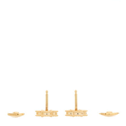 Van Cleef & Arpels 18K Yellow Gold Black Onyx Sweet Alhambra Earrings 3 of 4