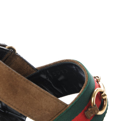 Gucci Suede Querelle Web Sandals 37 Marron Glace 12 of 13