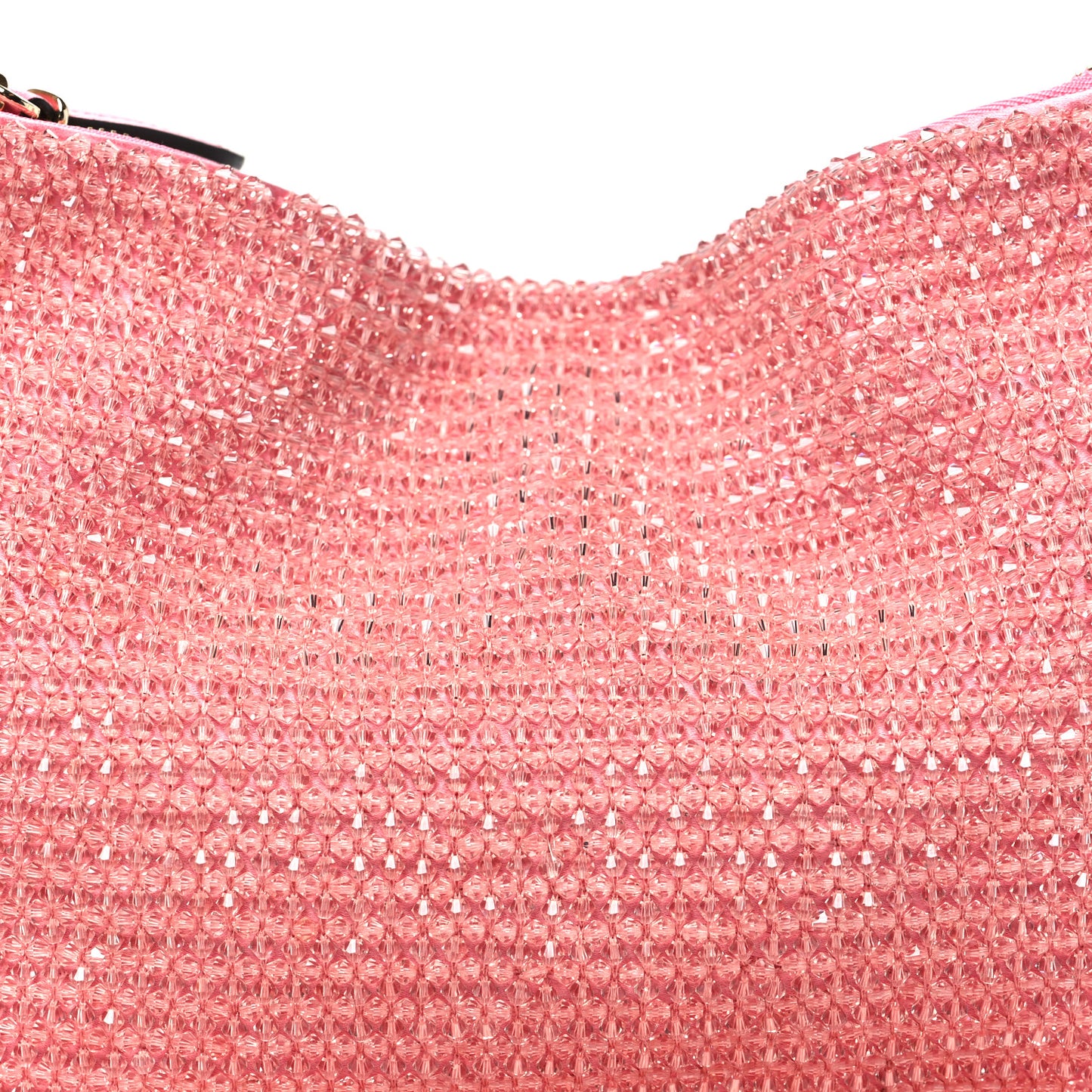 Satin Bead Embellished Callie Fringe Tassel Chain Evening Bag Pink