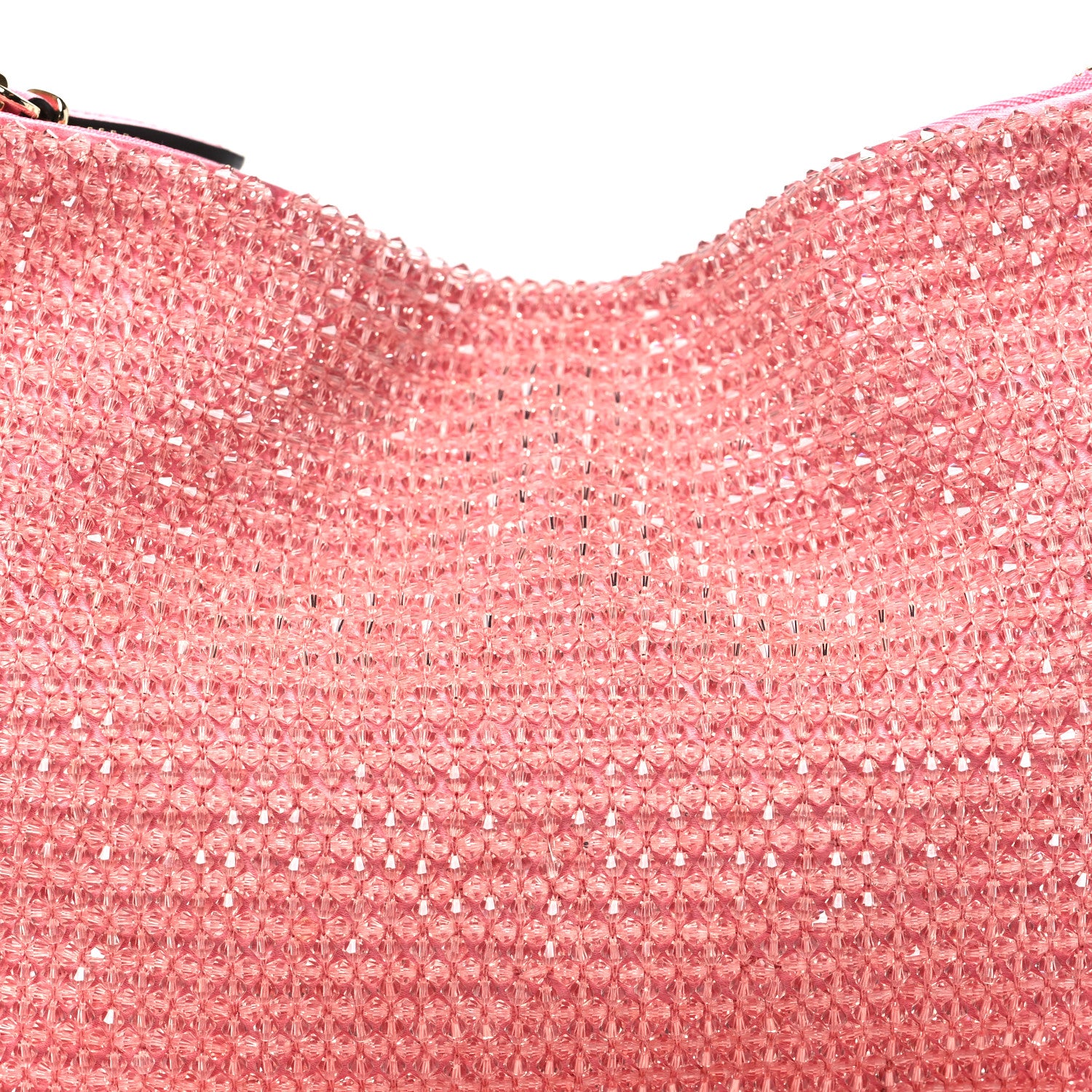Jimmy Choo Satin Bead Embellished Callie Fringe Tassel Chain Evening Bag Pink 8 of 10