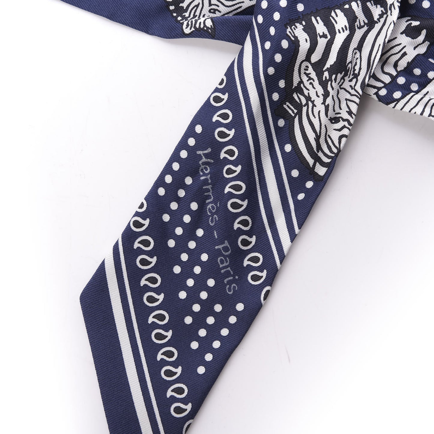 Silk Les Zebres Twilly Gris Marine Black White