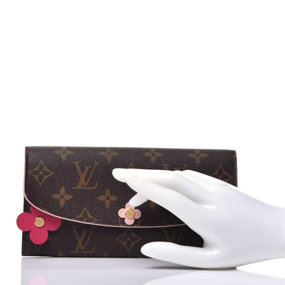Louis Vuitton Monogram Bloom Flower Emilie Wallet Fuchsia 2 of 8