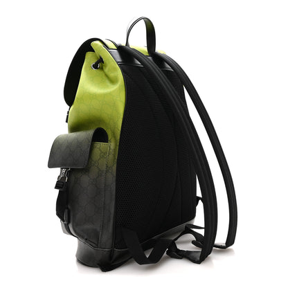 Gucci GG Supreme Monogram Large Double Buckle Backpack Green 3 of 10