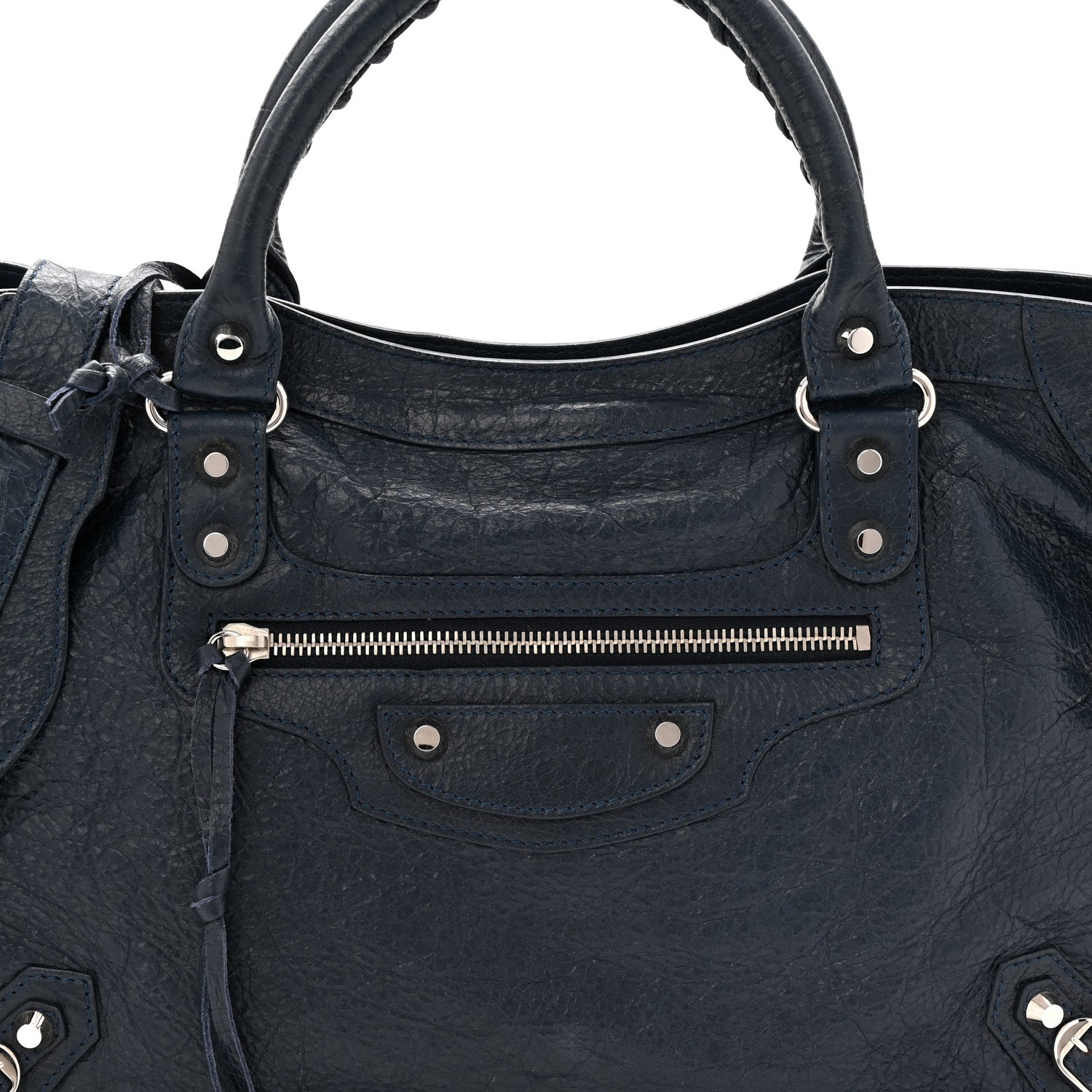 Balenciaga Agneau Classic Silver Hardware City Bleu Obscur 9 of 11
