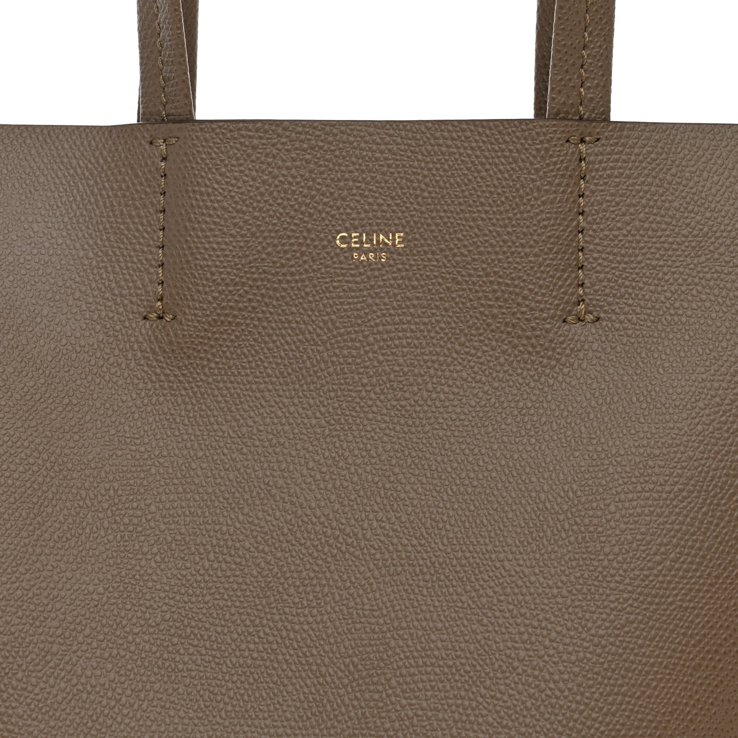 Grained Calfskin Small Vertical Cabas Beige