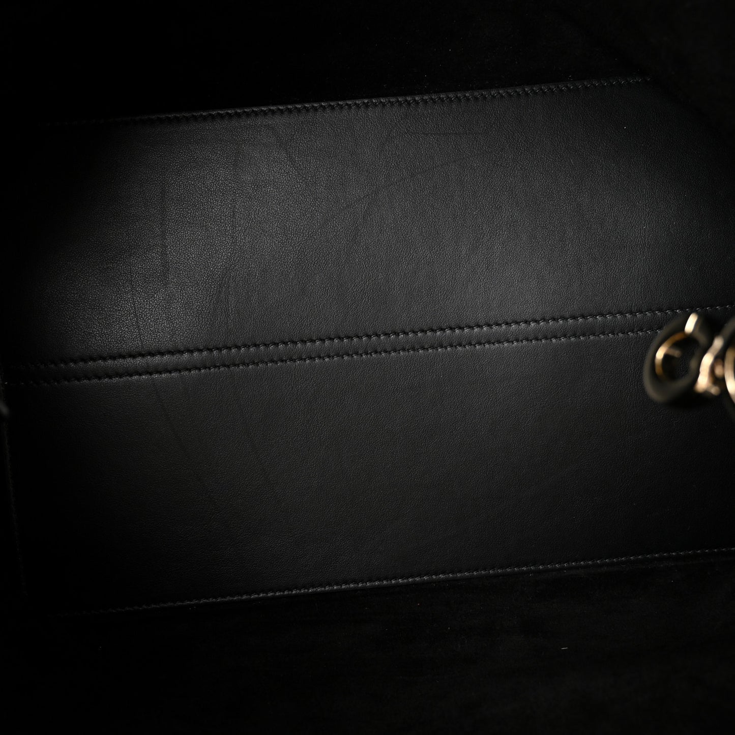 Calfskin Tweed Cannage Medium Toujours Black Gold White