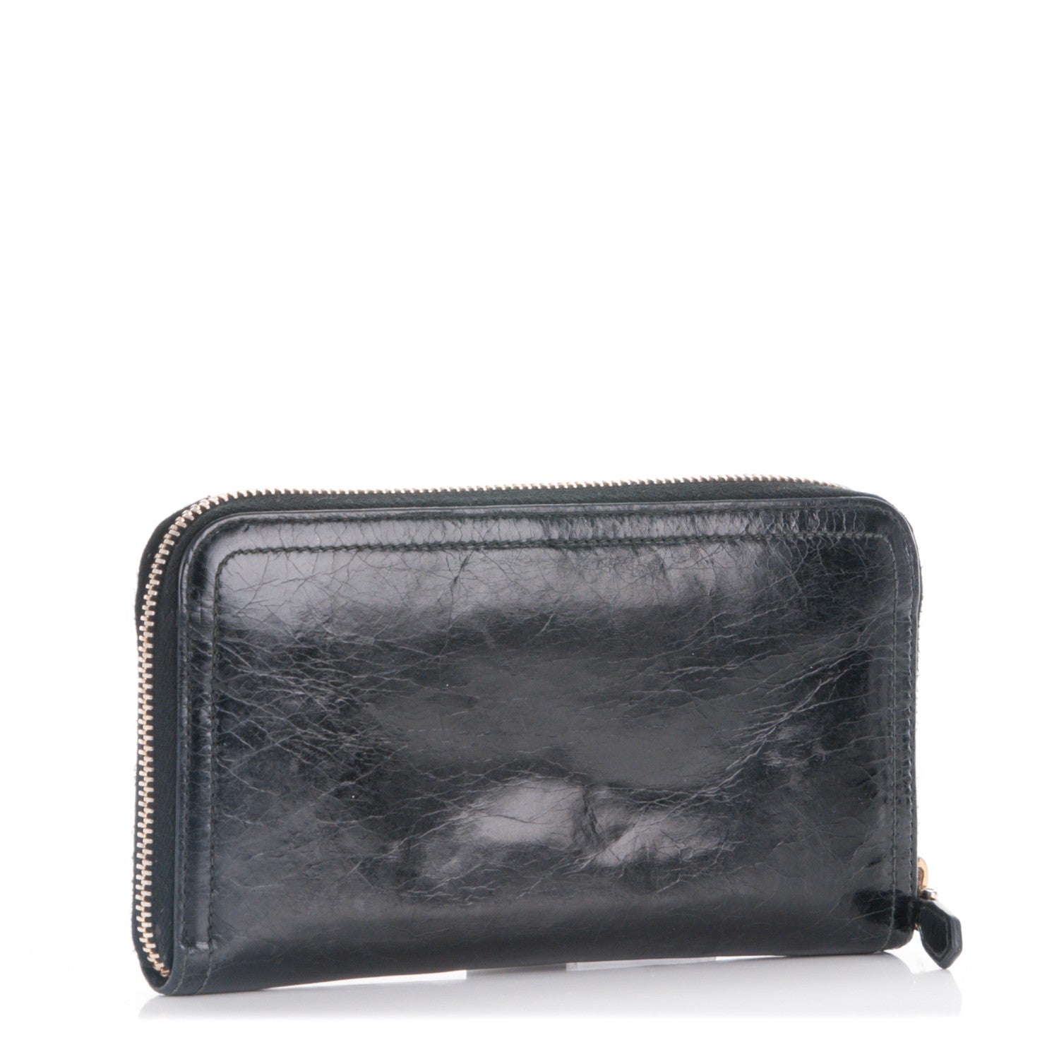 Prada Vitello Shine Zip Around Wallet Nero Black 3 of 9