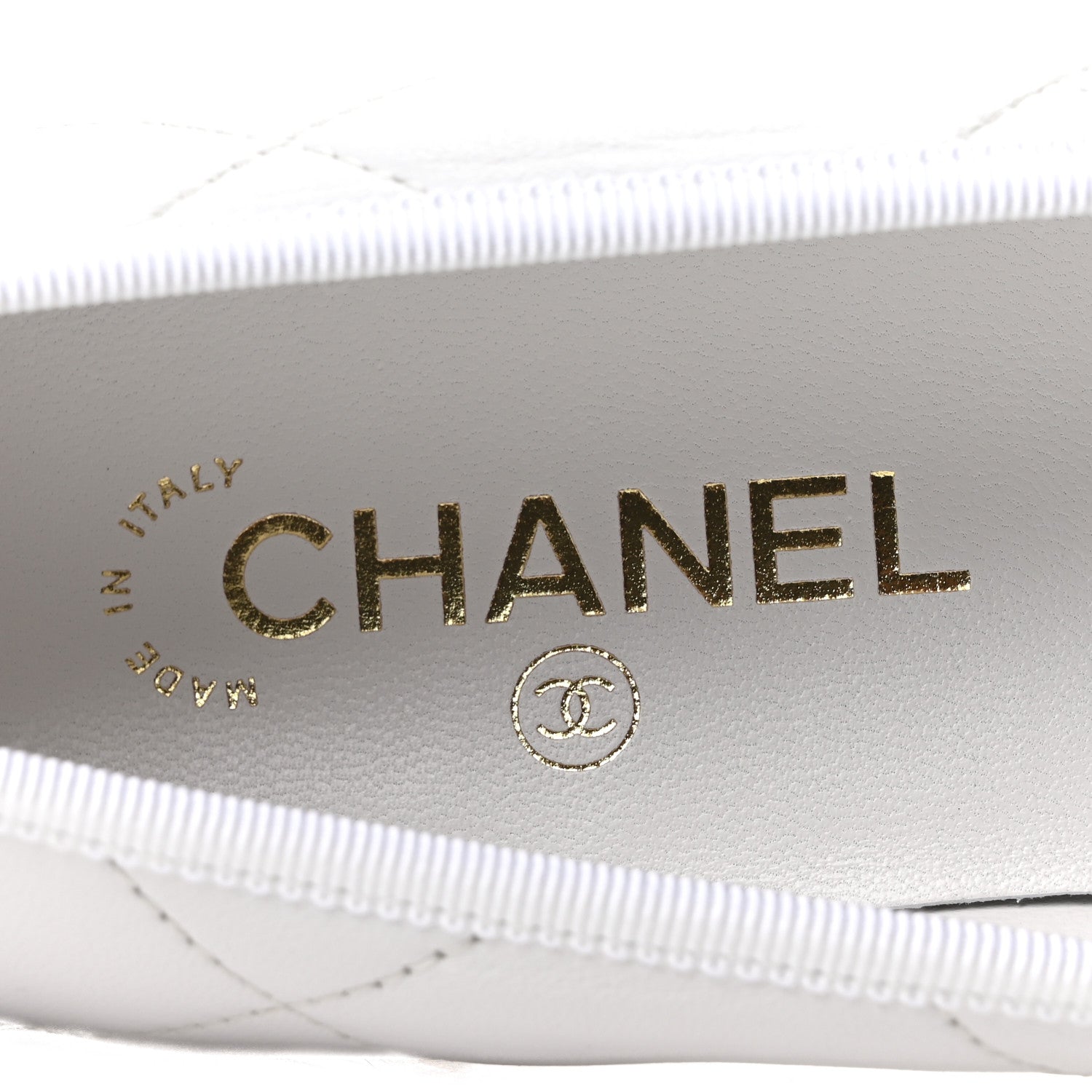 Chanel Lambskin Quilted CC Cambon Ballet Flats 41 White Black 8 of 10