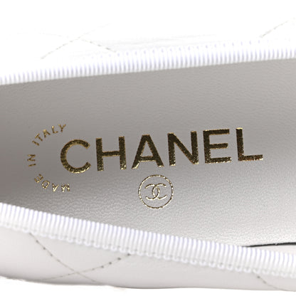 Chanel Lambskin Quilted CC Cambon Ballet Flats 41 White Black 8 of 10