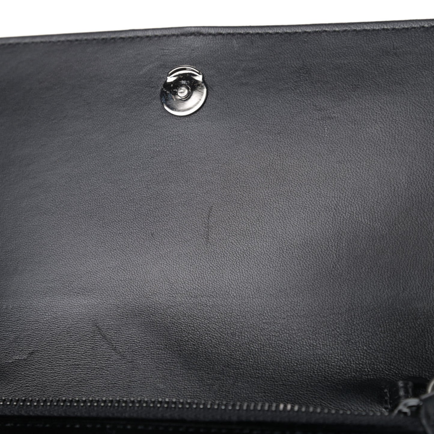 Velvet Crystal Monogram Kate Tassel Chain Wallet Black