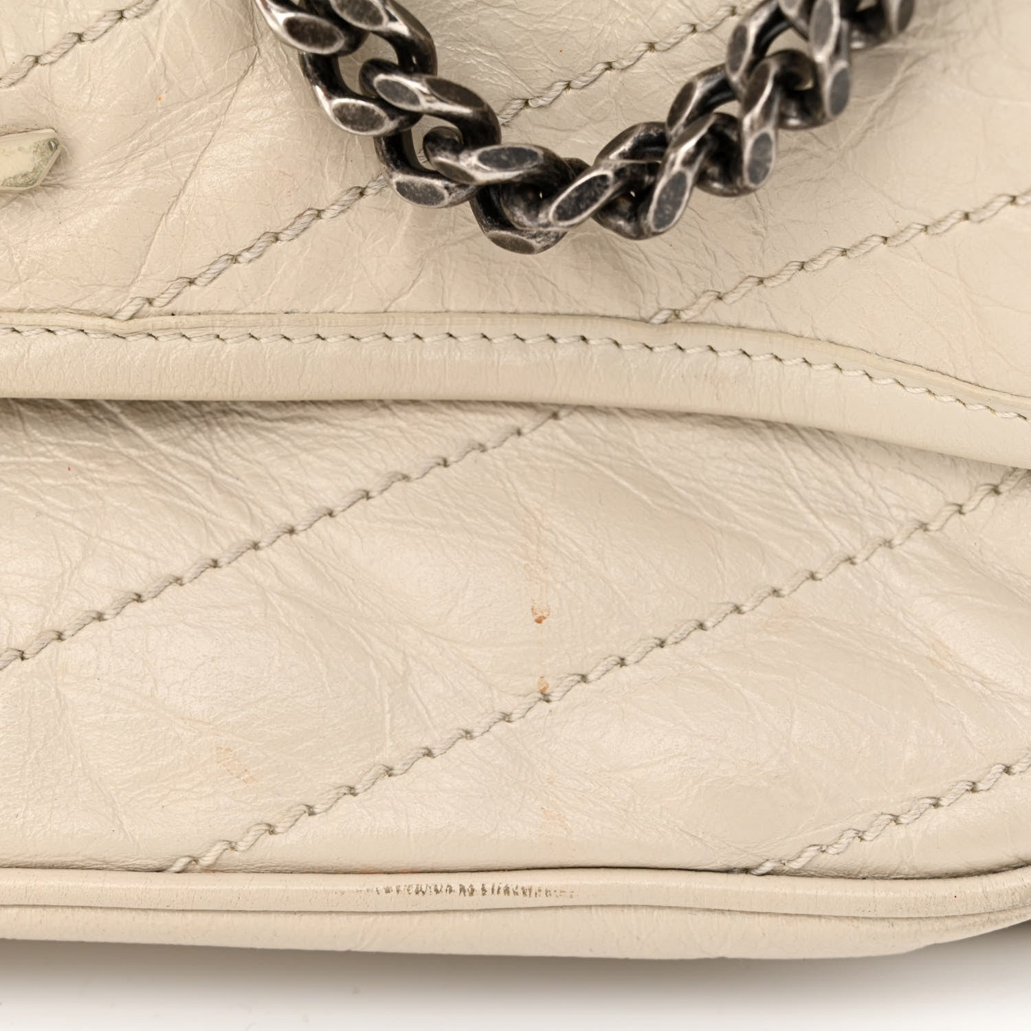 Saint Laurent Crinkled Calfskin Matelasse Monogram Medium Niki Chain Satchel Crema Soft 13 of 20