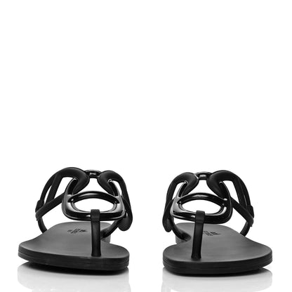 Hermes Rubber Womens Egerie Sandals 36 Black 2 of 9
