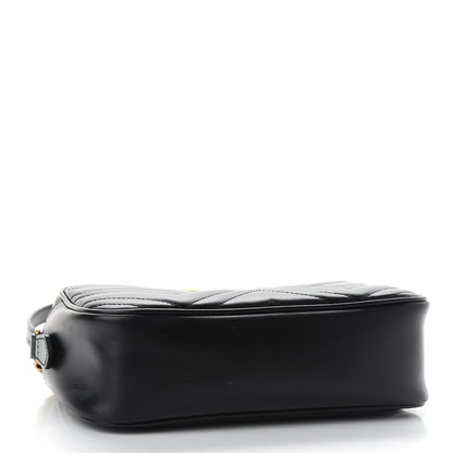 Gucci Calfskin Matelasse Small GG Marmont Chain Shoulder Bag Black 4 of 11