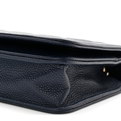 Chanel Caviar Quilted Boy Wallet On Chain WOC Navy 11 of 12