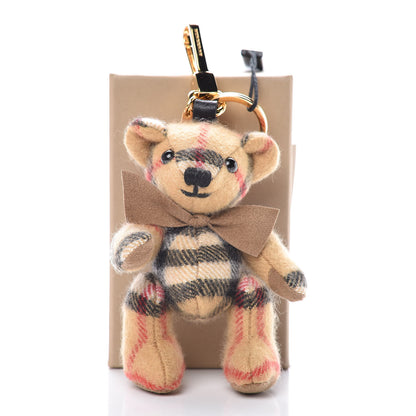 Burberry Cashmere Vintage Check Thomas Bear Bag Charm Antique Yellow 4 of 4