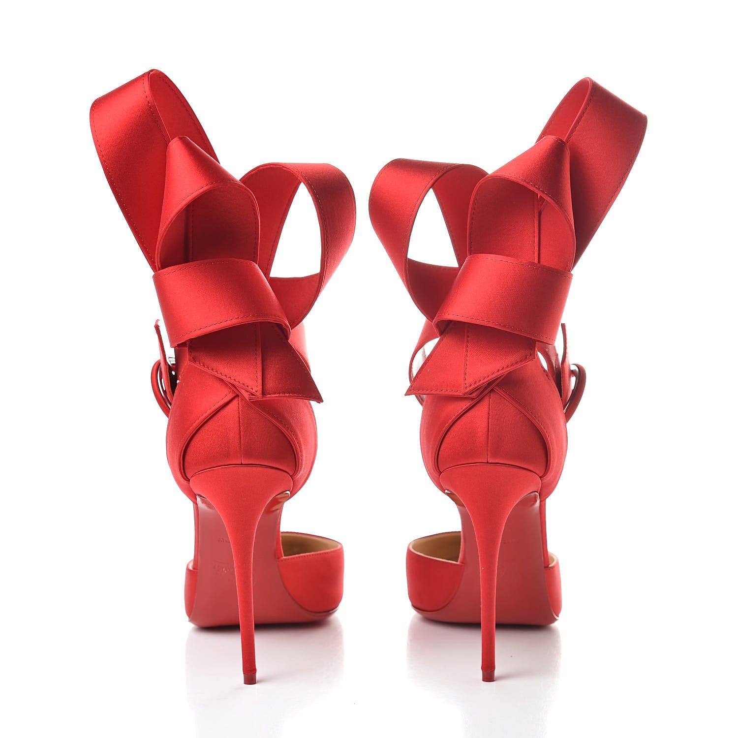 Christian Louboutin Crepe Satin Raissa 100 Ankle Strap Pumps 37.5 Loubi 5 of 13