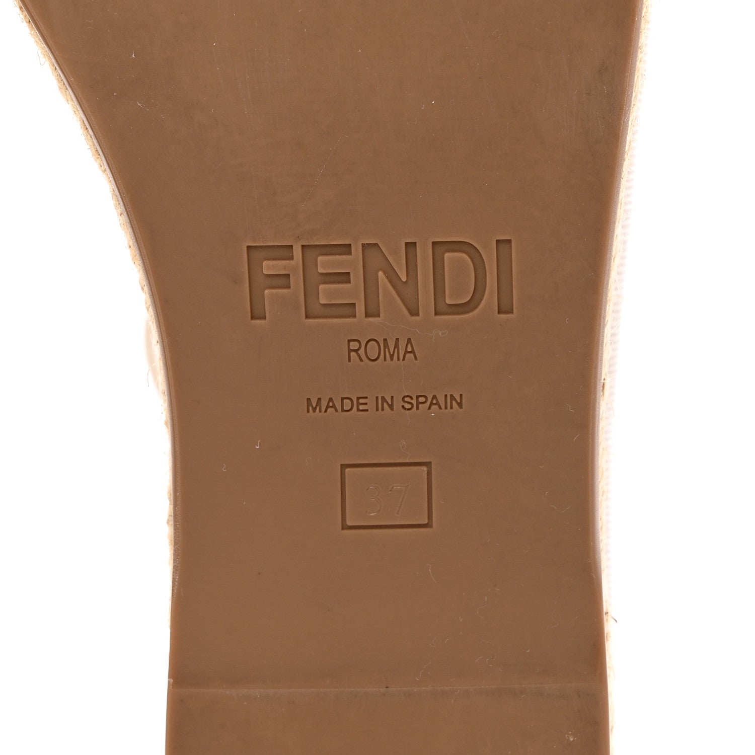 Fendi Nappa FF Embossed Espadrille Platform Sandals 37 Snow 6 of 8
