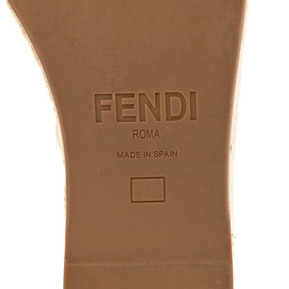 Fendi Nappa FF Embossed Espadrille Platform Sandals 37 Snow 6 of 8