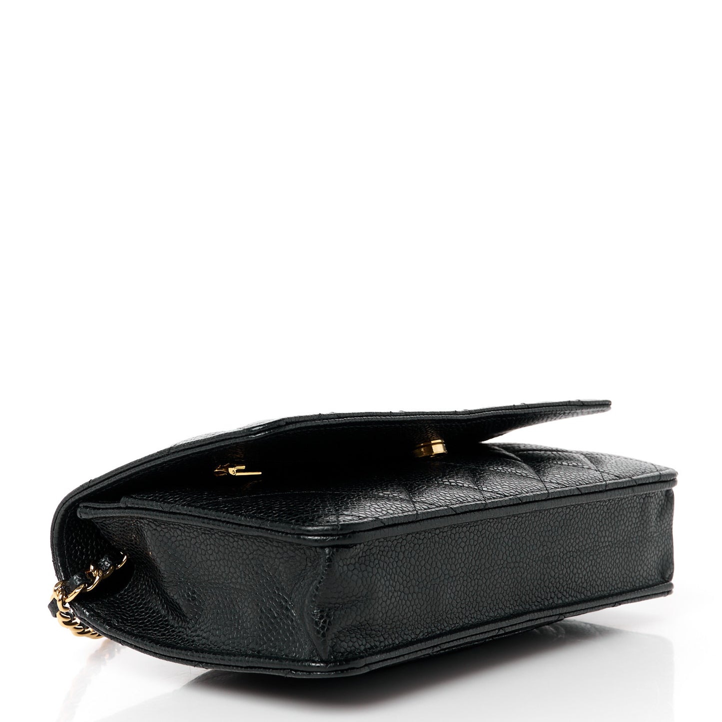 Caviar Quilted Wallet on Chain WOC Black