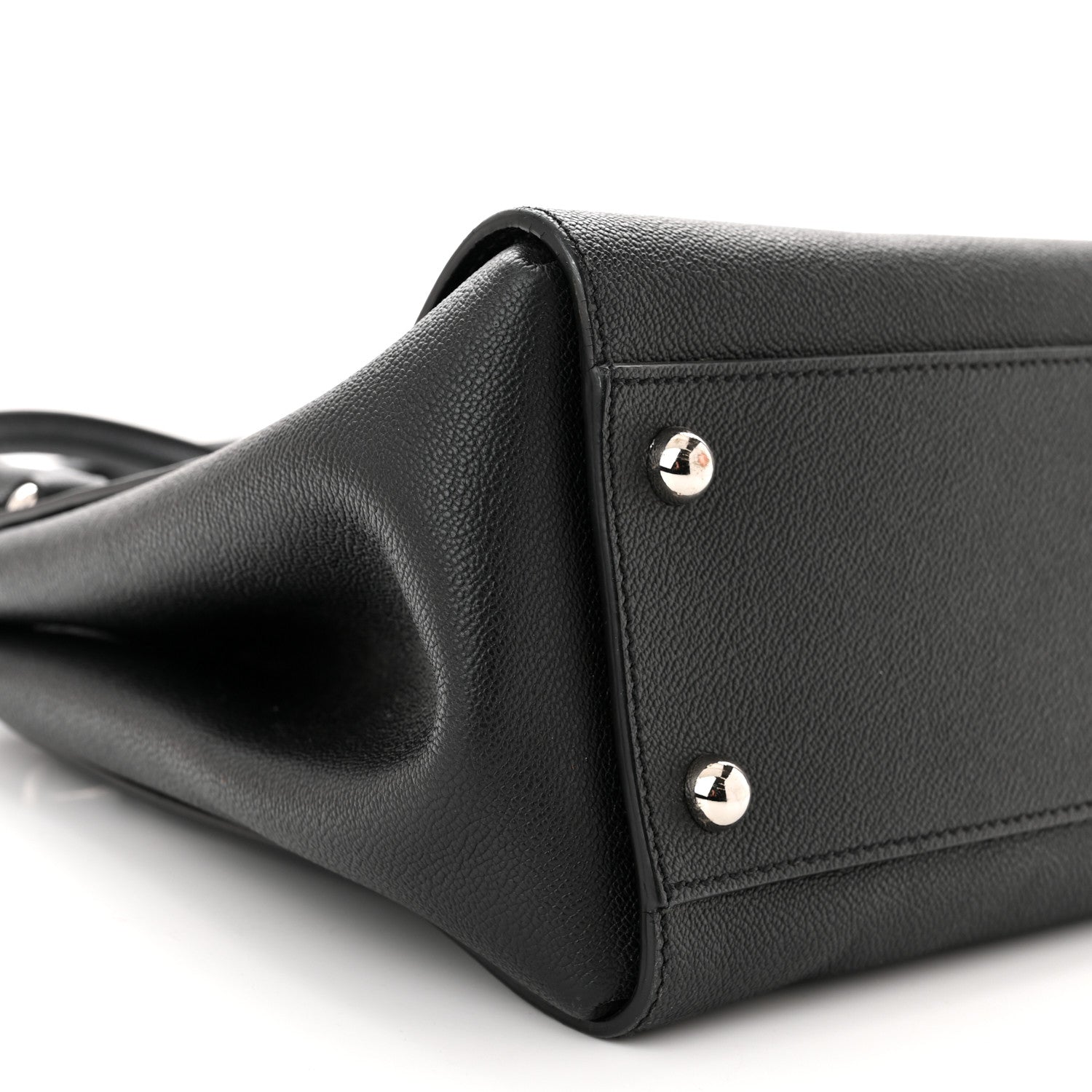 Burberry Soft Grain Calfskin Medium Buckle Tote Black 10 of 16
