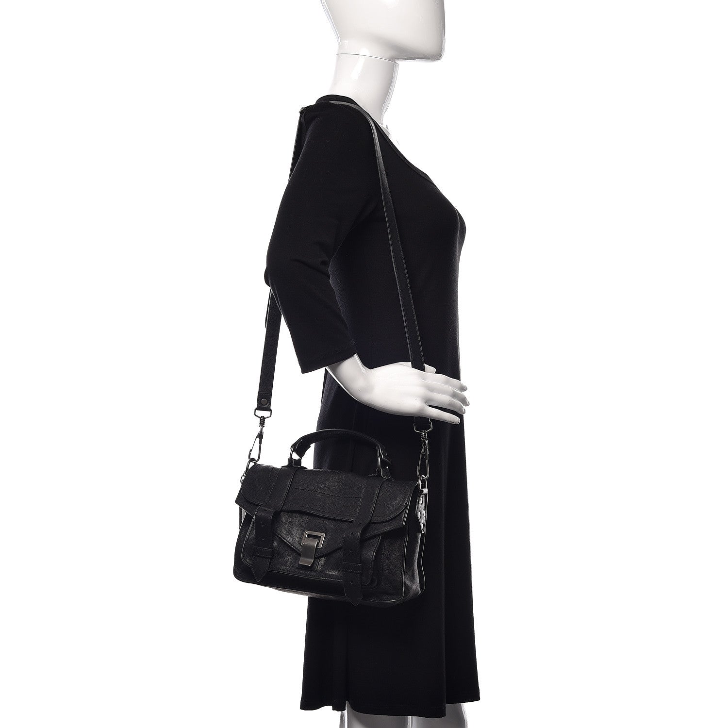 Proenza Schouler Lambskin Medium PS1 Satchel Black 2 of 6