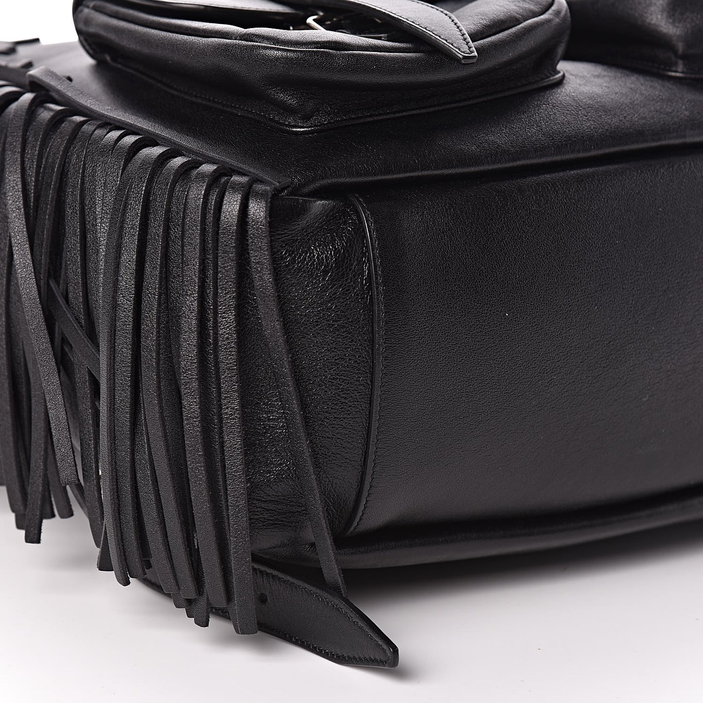 Calfskin Fringe Festival Backpack Black