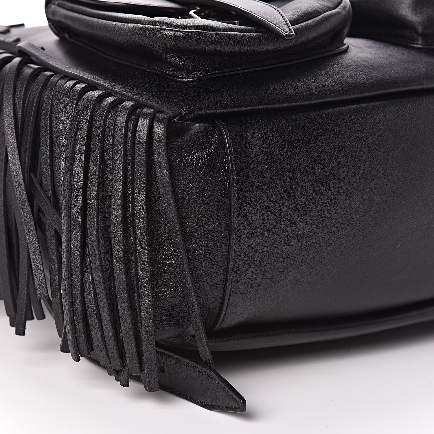 Saint Laurent Calfskin Fringe Festival Backpack Black 8 of 10