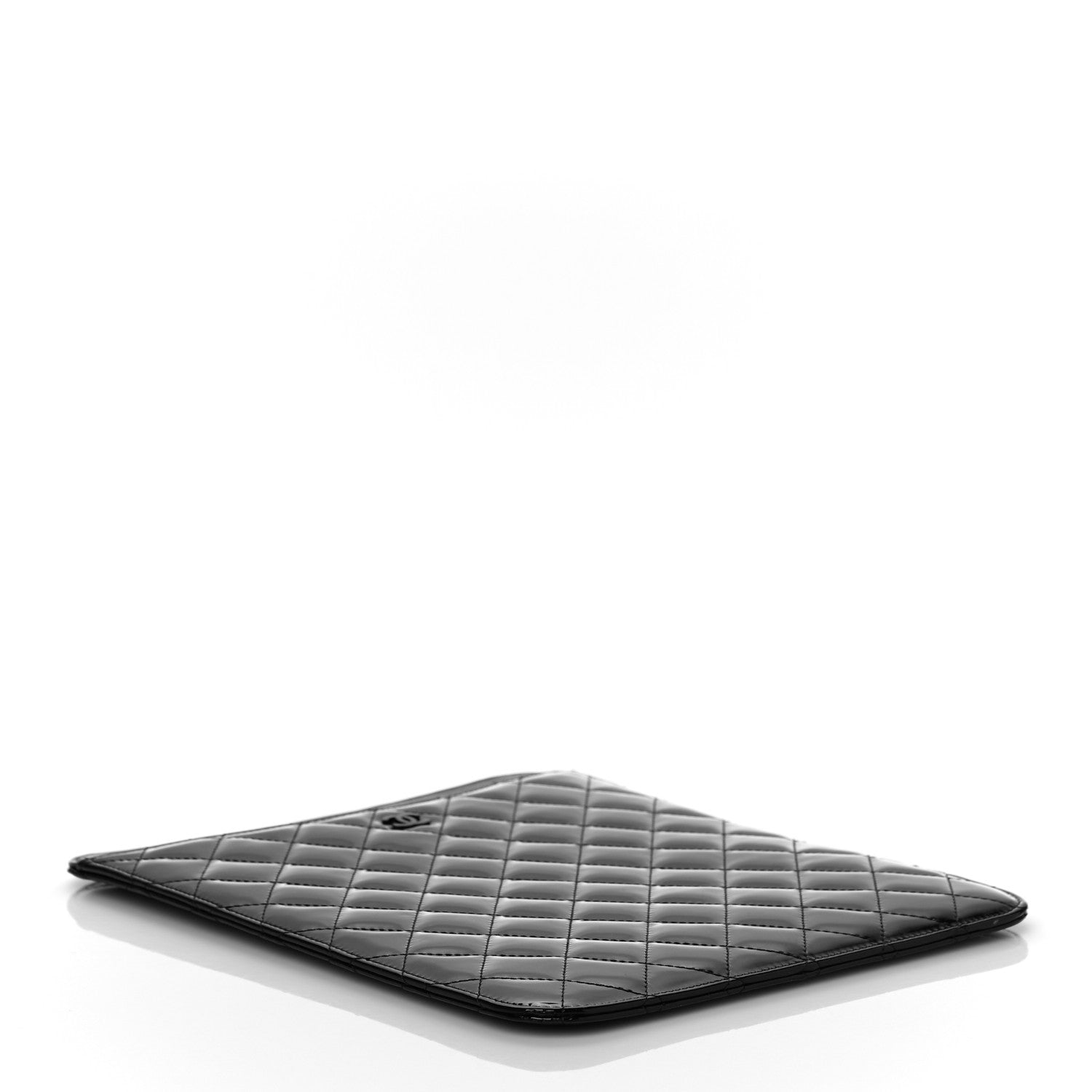 Chanel Patent Quilted iPad Case Black 4 of 12