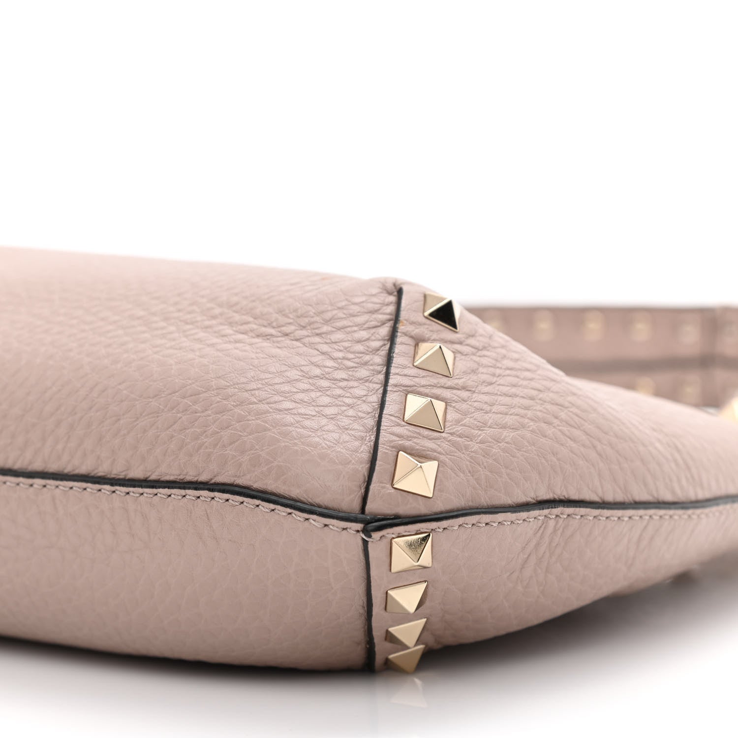 Valentino Garavani Pebbled Calfskin Small Rockstud Flip Lock Hobo Poudre 9 of 10