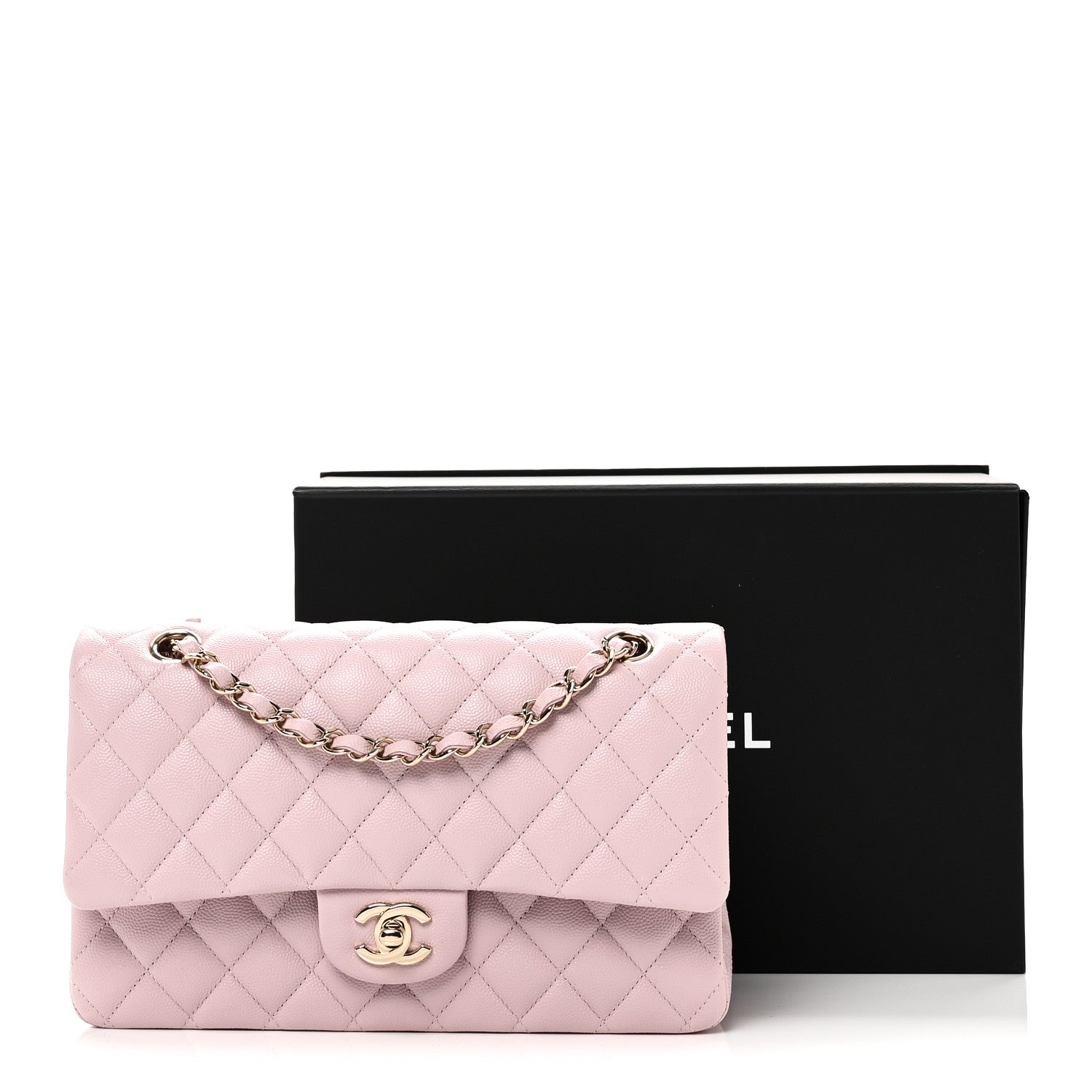 Chanel Caviar Quilted Medium Double Flap Light Pink 11 of 11
