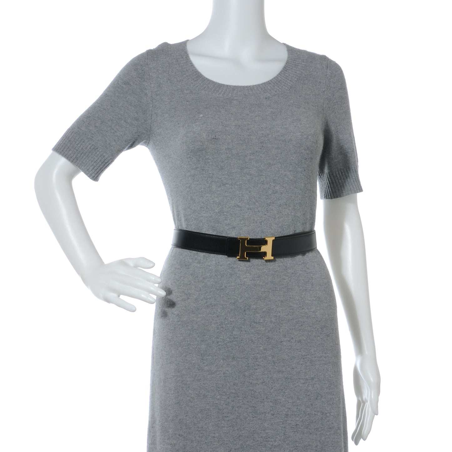 Box Courchevel Reversible Constance 32mm H Belt Noir Chocolate 70