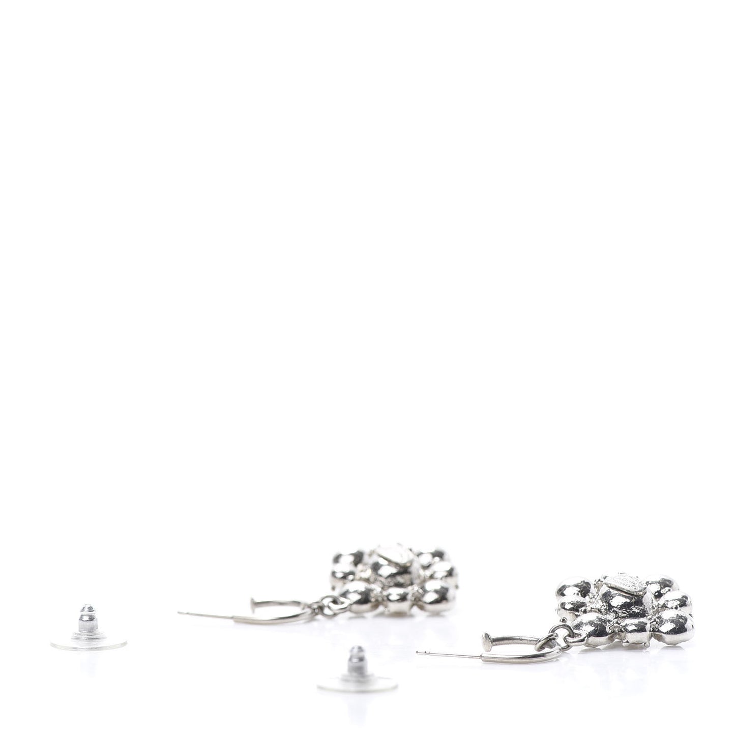 Crystal CC Dangle Earrings Silver