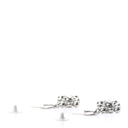 Chanel Crystal CC Dangle Earrings Silver 3 of 6