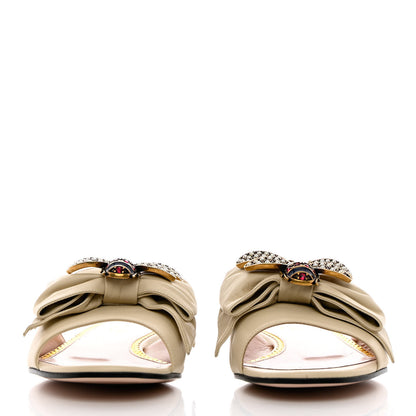 Gucci Nappa Queen Margaret Flat Slide Sandals 38 Vintage White 2 of 11