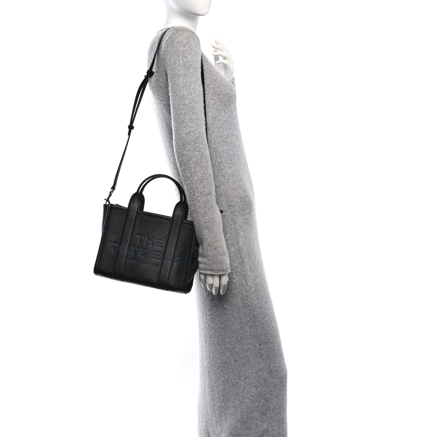 Marc Jacobs Grained Calfskin Small The Tote Bag Black 3 of 9