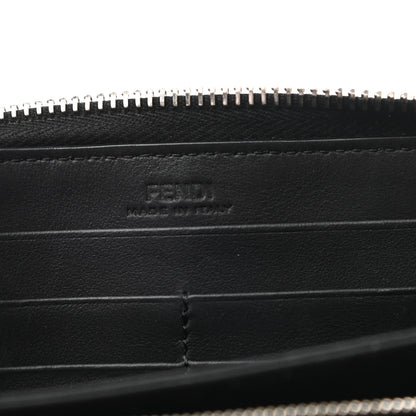 Fendi Vitello Century Opaco Mini Bug Eyes Zip Around Wallet Black 6 of 7